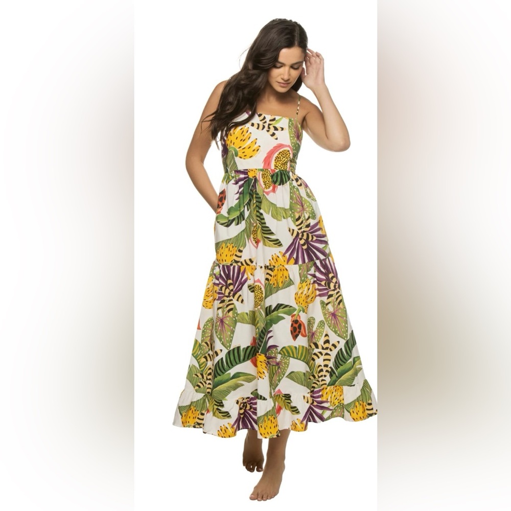 Farm Rio summer cotton maxi dress